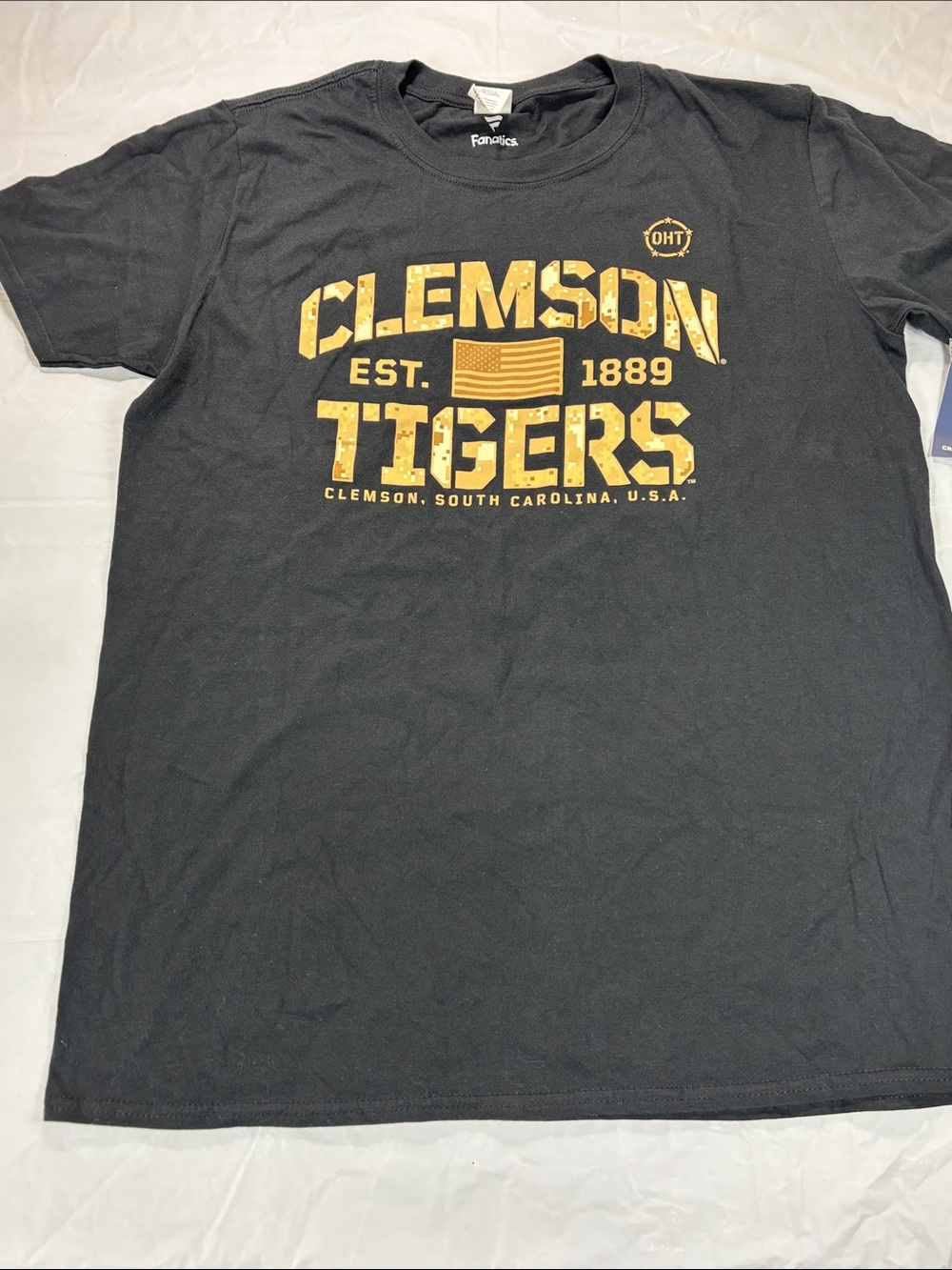 FANATICS CLEMSON TIGERS BLACK/CAMO NWT T SHIRT